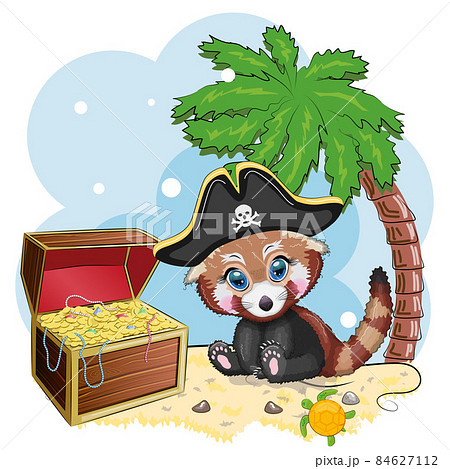 Red Panda Pirate Cartoon Character Of The のイラスト素材