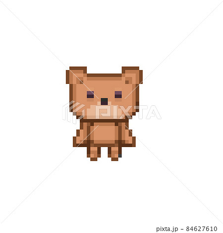 小さくてかわいいくまのピクセルイラストのイラスト素材 [84627610