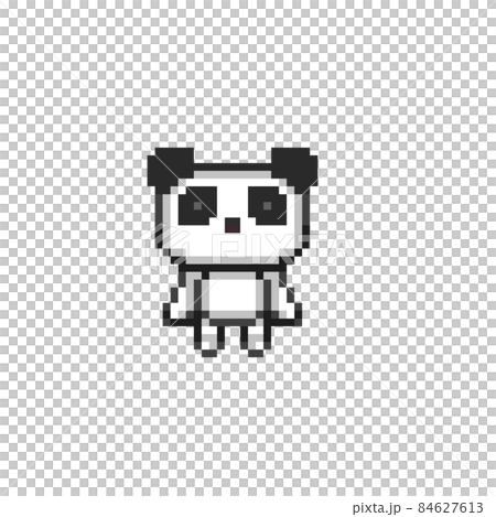 Pixel illustration of a small and cute panda Pixel illustration of a small and cute panda 84627613