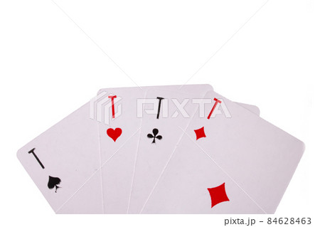 Four aces isolated on a white background Four aces isolated on a white background 84628463