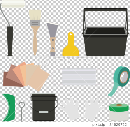 住宅のDIY・外壁塗装工事に使う道具セット 84629722