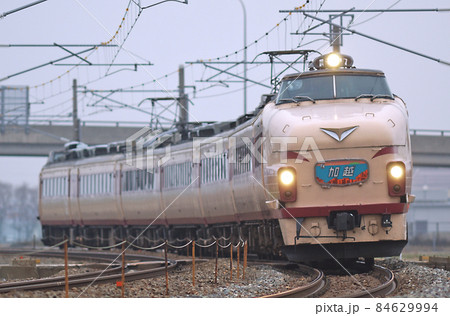 北陸本線　美川－加賀笠間　JR西日本　489系　H04編成（金沢）　加越 84629994