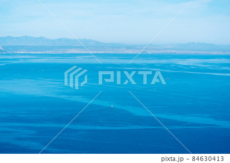 aerial view of blue seascape, panorama of Antalya coastline aerial view of blue seascape, panorama of Antalya coastline 84630413