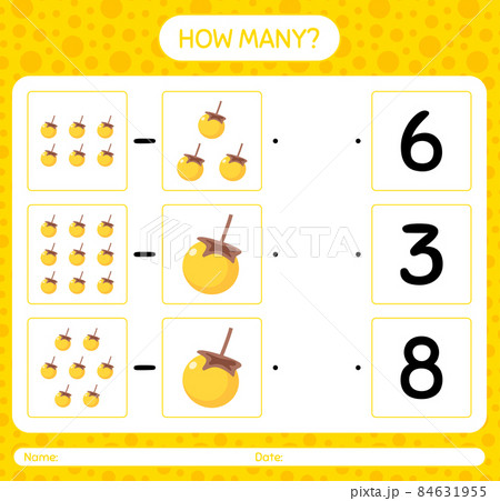 How many counting game with nance worksheet for preschool kids, kids activity sheet, printable worksheet 84631955