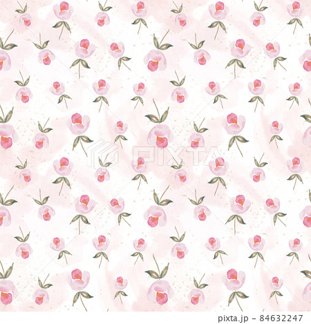 Watercolor botanical seamless pattern pink flowers. Hand drawn rose. Floral elements. For birthday, wedding card, invitation, greeting, mother day, linen, wrapping paper, wallpaper, textile. Watercolor botanical seamless pattern pink flowers. Hand drawn rose. Floral elements. For birthday, wedding card, invitation, greeting, mother day, linen, wrapping paper, wallpaper, textile. 84632247