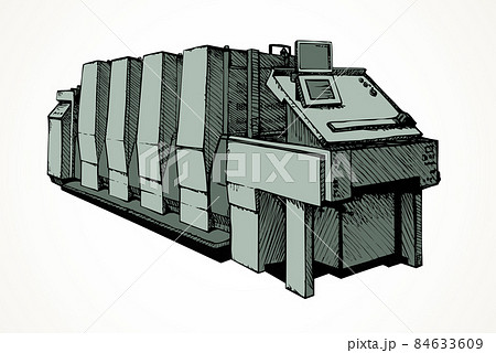 Modern printing press.Vector sketch Modern printing press.Vector sketch 84633609