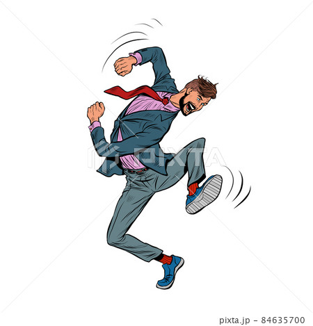 a young man dancing, stylish clothes. Freedom and fan, love of music a young man dancing, stylish clothes. Freedom and fan, love of music 84635700