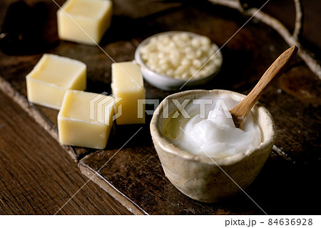 Ingredients for makes home made natural cosmetic 84636928