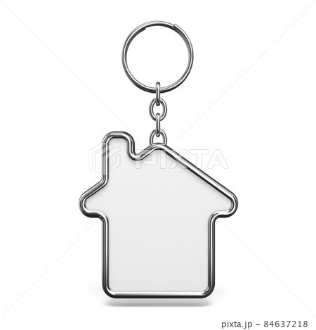 Metal house trinket key chain 3D 84637218