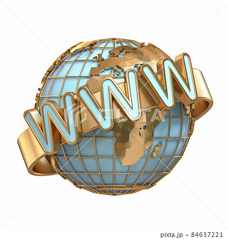 Earth globe wit WWW letters 3D 84637221