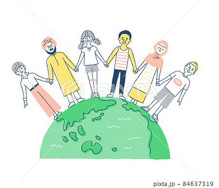 地球とさまざまな人種の人々 84637319