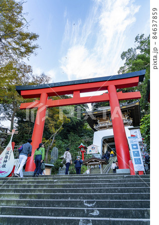 【神奈川県】迫力のある江島神社の朱の鳥居 【神奈川県】迫力のある江島神社の朱の鳥居 84637859