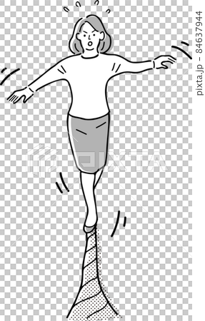 綱渡りをする女性 84637944