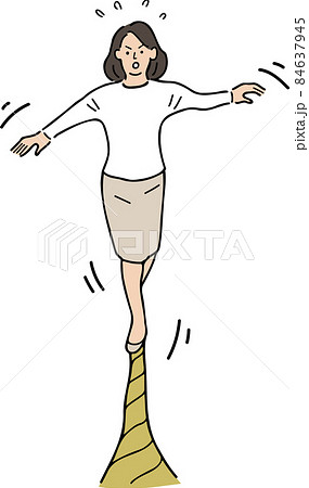 綱渡りをする女性 84637945