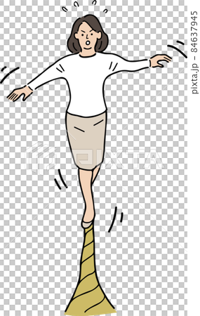 綱渡りをする女性 84637945