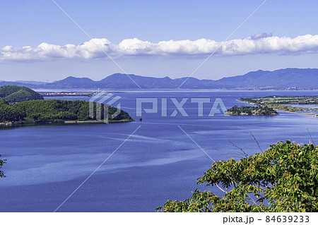 米子城跡から中海の眺望　鳥取県米子市 84639233