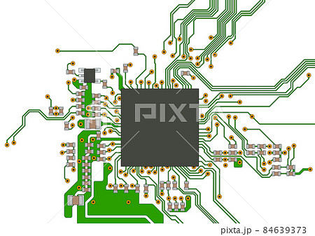電子回路基板のイメージイラスト 手描き のイラスト素材