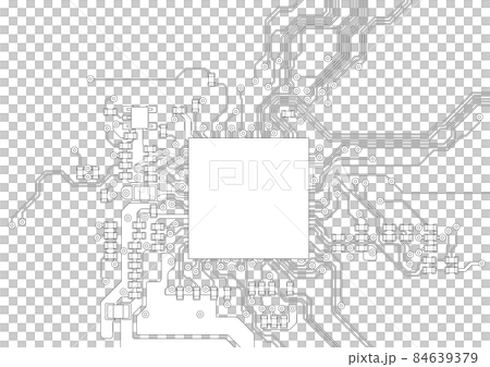 Image illustration of electronic circuit board (hand-drawn) 84639379