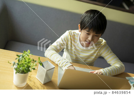 パソコンで学習する男の子 パソコンで学習する男の子 84639854