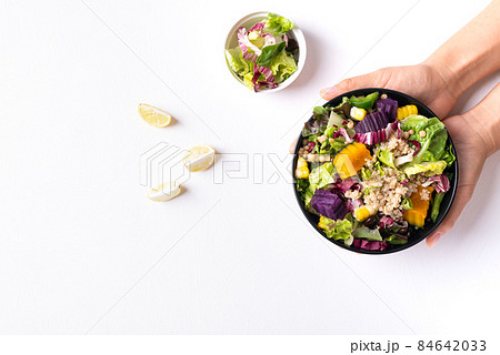 Fresh organic vegetables salad with quinoa seed, Healthy Vegan food Fresh organic vegetables salad with quinoa seed, Healthy Vegan food 84642033