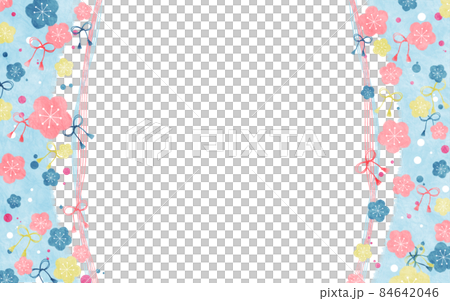 清爽日式梅花摩登（左右藍底色） 84642046