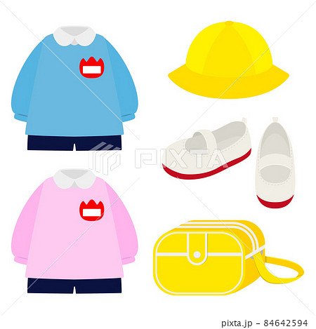 幼稚園の服のイラストセットのイラスト素材