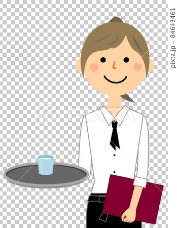 Cafe staff with a menu 84643461