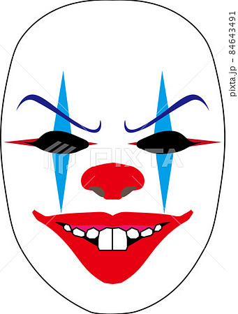 ホラーな怖い笑みをうかべたピエロの仮面のイラスト素材 [84643491] - PIXTA