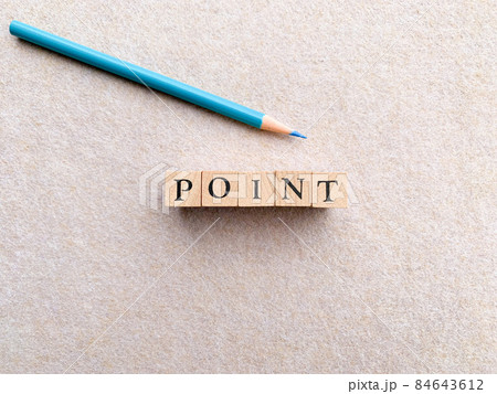 point英文字スタンプと水色ペンシル 84643612