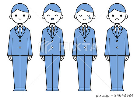 人物イラスト_男子高生表情セット 84643934