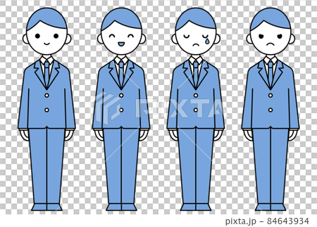 人物イラスト_男子高生表情セット 84643934