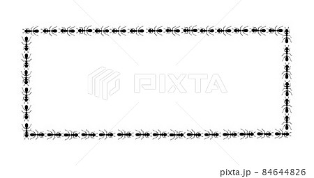 Ants square border. Ants forming rectangular shape isolated in white background. Vector illustration 84644826