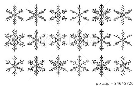 Set of snowflakes in doodle style 84645726
