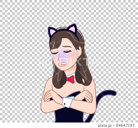 A woman dressed as a cat A woman dressed as a cat 84647297