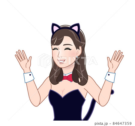 猫の格好をした女性 84647359