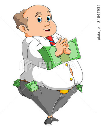 The rich officer is handcuffed with dollar bills of corruption 84647954