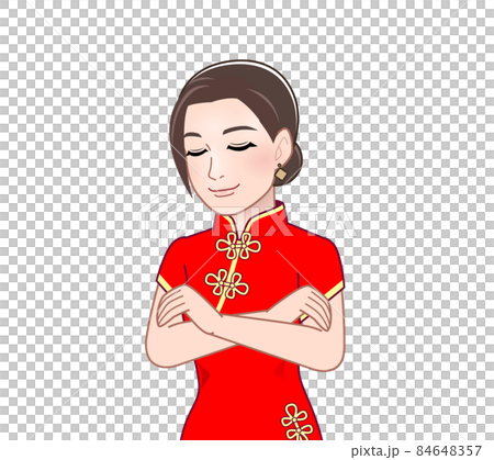 A woman in a Chinese dress 84648357