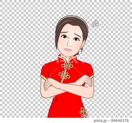 A woman in a Chinese dress 84648376