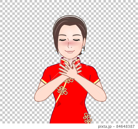 A woman in a Chinese dress A woman in a Chinese dress 84648387