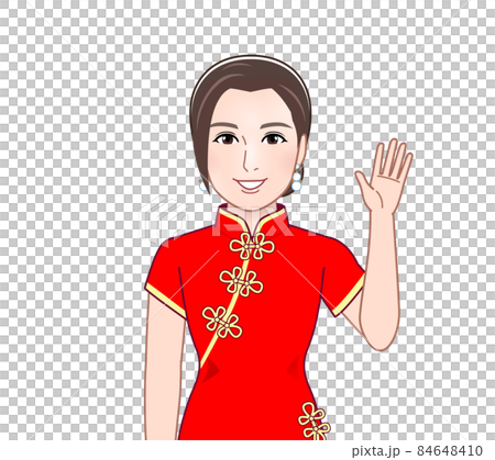 A woman in a Chinese dress 84648410