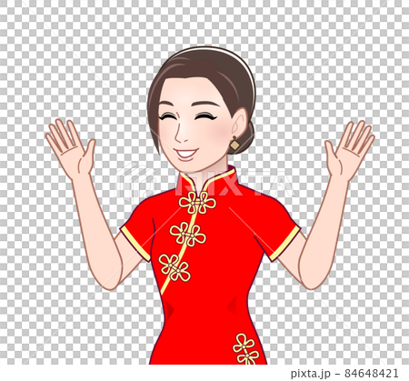 A woman in a Chinese dress 84648421