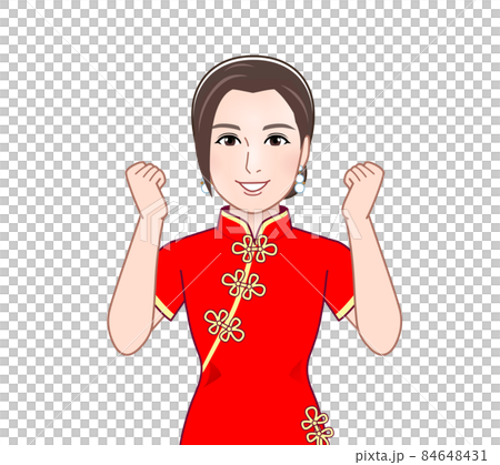 A woman in a Chinese dress 84648431