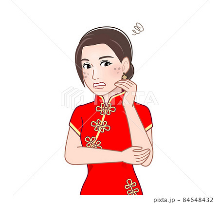チャイナドレスを着た女性 84648432
