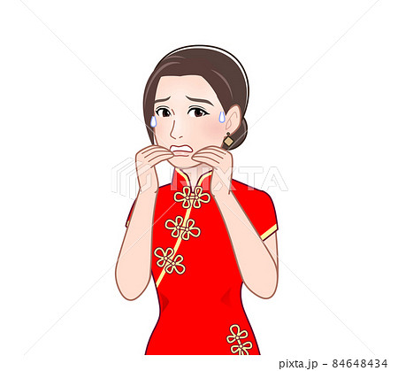 チャイナドレスを着た女性 84648434