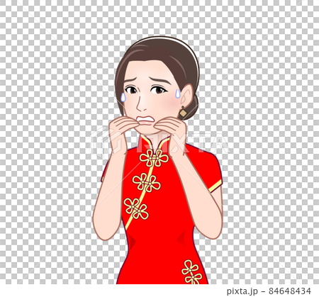 A woman in a Chinese dress 84648434
