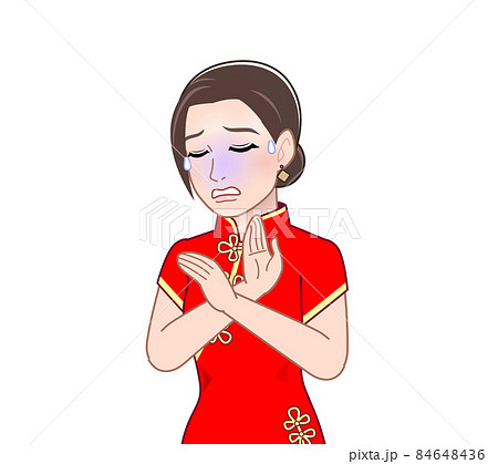 チャイナドレスを着た女性 84648436