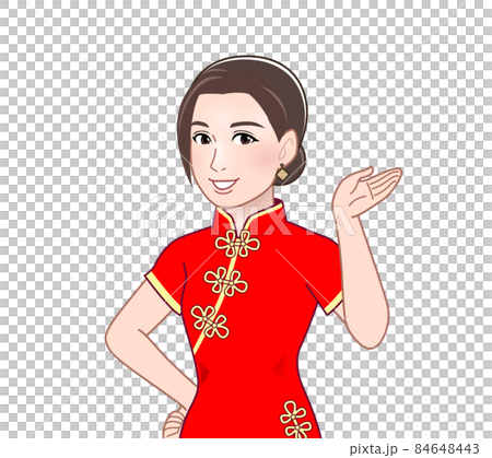 A woman in a Chinese dress 84648443