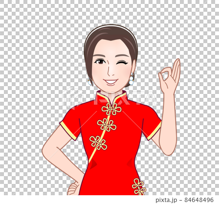 A woman in a Chinese dress A woman in a Chinese dress 84648496