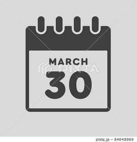 Icon day date 30 March, template calendar page Icon day date 30 March, template calendar page 84648969