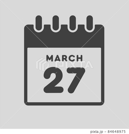 Icon day date 27 March, template calendar page Icon day date 27 March, template calendar page 84648975